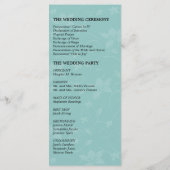 Trouwprogramma - Turquoise kroonluchter Bloemen Programmakaart (Achterkant)