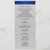 Trouwprogramma-uitnodiging met saffierkleurig glas programmakaart (Achterkant)