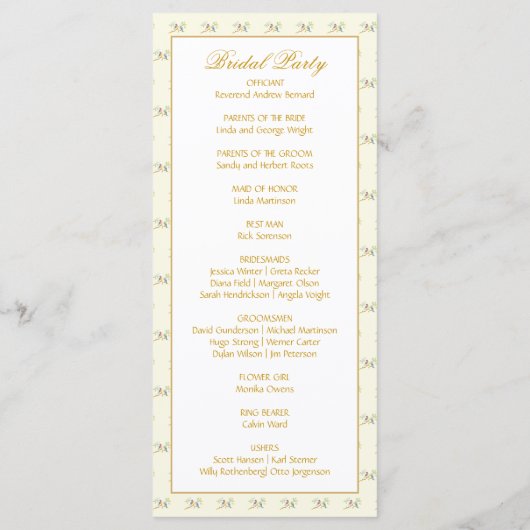 Trouwprogramma van de Blauwe Vogels Programmakaart (Achterkant)