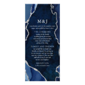 Trouwprogramma van Navy Marble & Zilveren Agate Reclamekaart (Voorkant)
