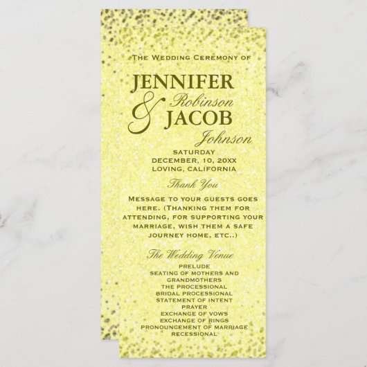 Trouwprogramma | Verontruste blik Programmakaart (Voorkant / Achterkant)