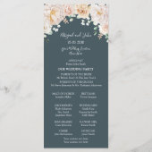 Trouwprogramma Vintage Bloemen Navyblauw Programmakaart (Achterkant)
