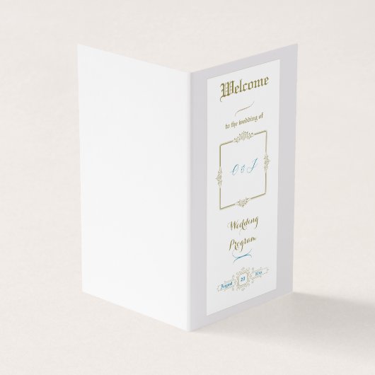 Trouwprogramma 'Vintage Elegance' Kaart (Buitenkant)