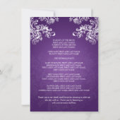 Trouwprogramma Vintage Swirls 2 Paars Kaart (Achterkant)