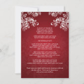 Trouwprogramma Vintage Swirls 2 Rood Kaart (Achterkant)