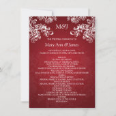 Trouwprogramma Vintage Swirls 2 Rood Kaart (Voorkant)