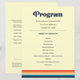 Trouwprogramma 'Vintage Vibes' Programmakaart
