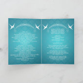 Trouwprogramma Vogels Monogram Turquoise Programma (Binnen)