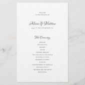 Trouwprogramma voor budget bruiloft elegante kalli flyer (Voorkant)