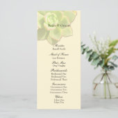 Trouwprogramma voor de bruiloftscrème met een door programmakaart (Staand voorkant)