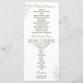Trouwprogramma voor Green en Gold Simple Wedding Programmakaart (Achterkant)