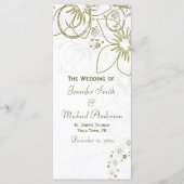 Trouwprogramma voor Green en Gold Simple Wedding Programmakaart (Voorkant)