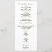 Trouwprogramma voor groene en roze Rose Wedding Programmakaart (Achterkant)