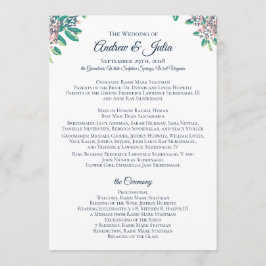 Trouwprogramma voor Julia en Andrew Programmakaart