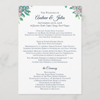 Trouwprogramma voor Julia en Andrew Programmakaart