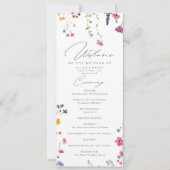 Trouwprogramma voor moderne elegante wilde bloemen (Voorkant)