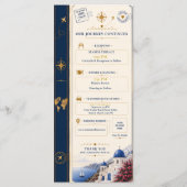 Trouwprogramma voor Navy Gold Destination-huwelijk Programmakaart (Achterkant)