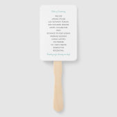 Trouwprogramma Waaiers -Brush Script-Licht Turquoi (Achterkant)