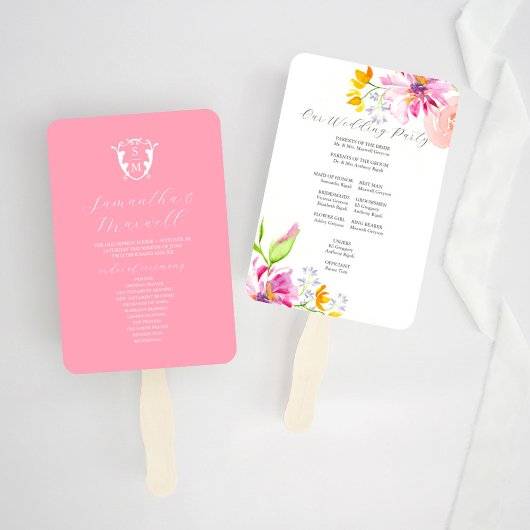 Trouwprogramma Waaiersjablonen Bloemengrafisch Mon Handwaaier
