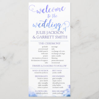 Trouwprogramma - Waterverf US Wedding Program Programmakaart