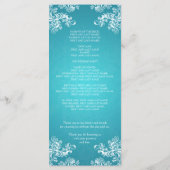 Trouwprogramma  wervelingen 2 turquoise programmakaart (Achterkant)