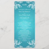 Trouwprogramma wervelingen 2 turquoise programmakaart (Voorkant)