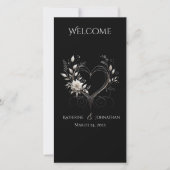 Trouwprogramma - Witte Bloemen met een Hart (Voorkant)