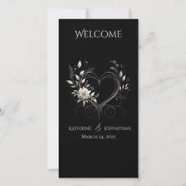 Trouwprogramma - Witte Bloemen met een Hart