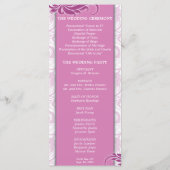 Trouwprogramma Witte Roze Roze Elegante Bloemen Programmakaart (Achterkant)