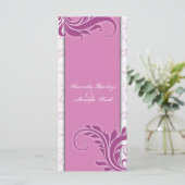 Trouwprogramma Witte Roze Roze Elegante Bloemen Programmakaart (Staand voorkant)