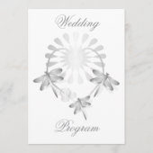 Trouwprogramma Zilveren Dragonflies Hart Programmakaart (Voorkant)