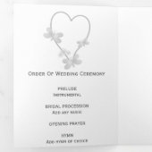 Trouwprogramma Zilveren Hart Vlinders Drieluik Programma (Binnenzijde eerst)