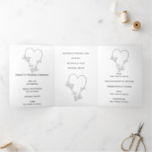 Trouwprogramma Zilveren Hart Vlinders Drieluik Programma (Binnen)
