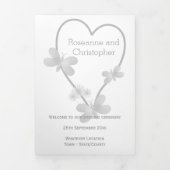 Trouwprogramma Zilveren Hart Vlinders Drieluik Programma (Cover)