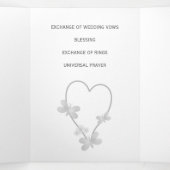 Trouwprogramma Zilveren Hart Vlinders Drieluik Programma (Binnenkant midden)