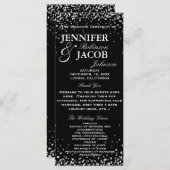 Trouwprogramma | Zwart met witte sterren Programmakaart (Voorkant / Achterkant)