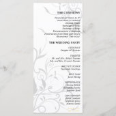 Trouwprogramma - Zwart Wit Contrasterende Bloemen Programmakaart (Achterkant)