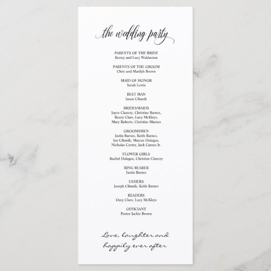 Trouwprogrammakaart in modern ontwerp v3 programmakaart (Achterkant)