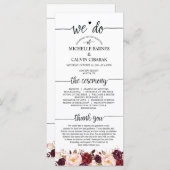 Trouwprogrammakaart in rustiek kalligrafieontwerp programmakaart (Voorkant / Achterkant)