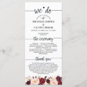 Trouwprogrammakaart in rustiek kalligrafieontwerp programmakaart (Voorkant)