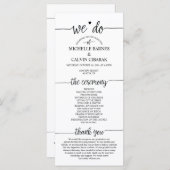 Trouwprogrammakaart in rustiek kalligrafieontwerp programmakaart (Voorkant / Achterkant)