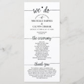 Trouwprogrammakaart in rustiek kalligrafieontwerp programmakaart (Voorkant)