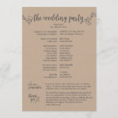 Trouwprogrammakaart rustieke kraft (5x7 inch) programmakaart (Achterkant)