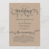 Trouwprogrammakaart rustieke kraft (5x7 inch) programmakaart (Voorkant)