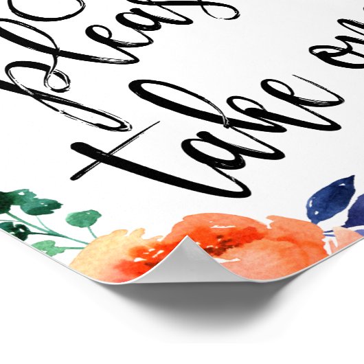 Trouwprogramma's Bloemige Waterverf 8x10 Bord Poster (Hoek)