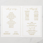 Trouwprogramma's Elegante Dunne Calligrafie (Goud) (Achterkant)