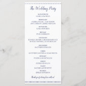 Trouwprogramma's - Elegante Navy Blauwe Wijnranken Programmakaart (Achterkant)
