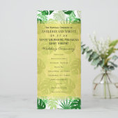 Trouwprogramma's | Exotische groene tropische blad Programmakaart (Staand voorkant)