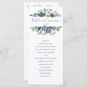 Trouwprogramma's - Geschilderd groen (Dusty Blue) Programmakaart (Voorkant / Achterkant)