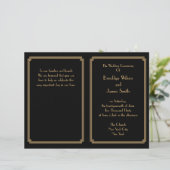 Trouwprogramma's in Art Deco-stijl met zwart en go (Staand voorkant)